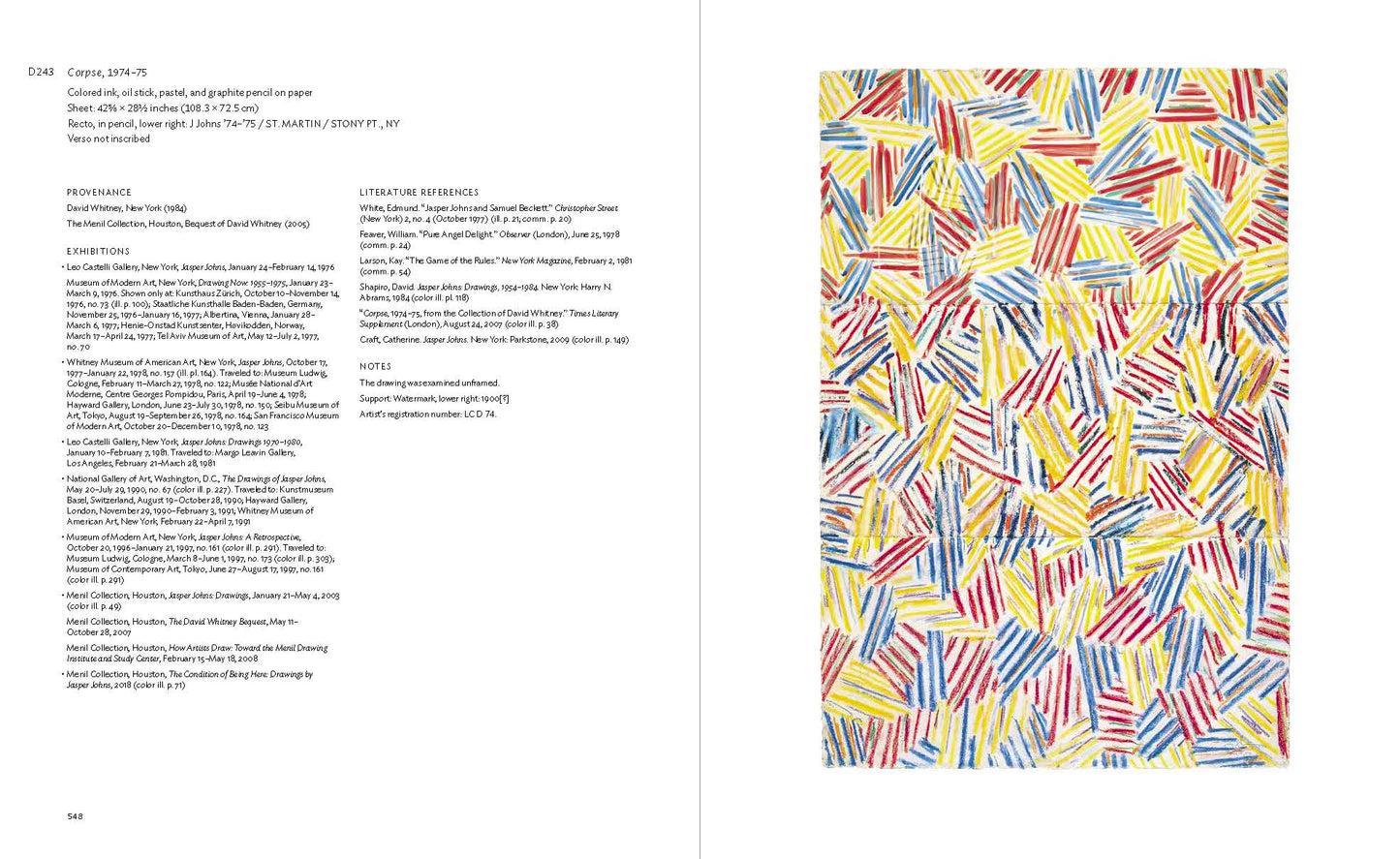 Jasper Johns Catalogue Raisonné of Drawing